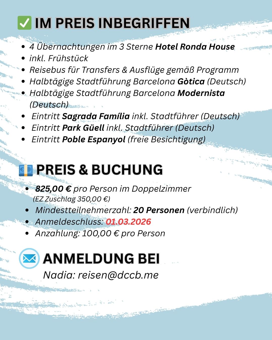 Mehrtagesfahrt nach Bacelona