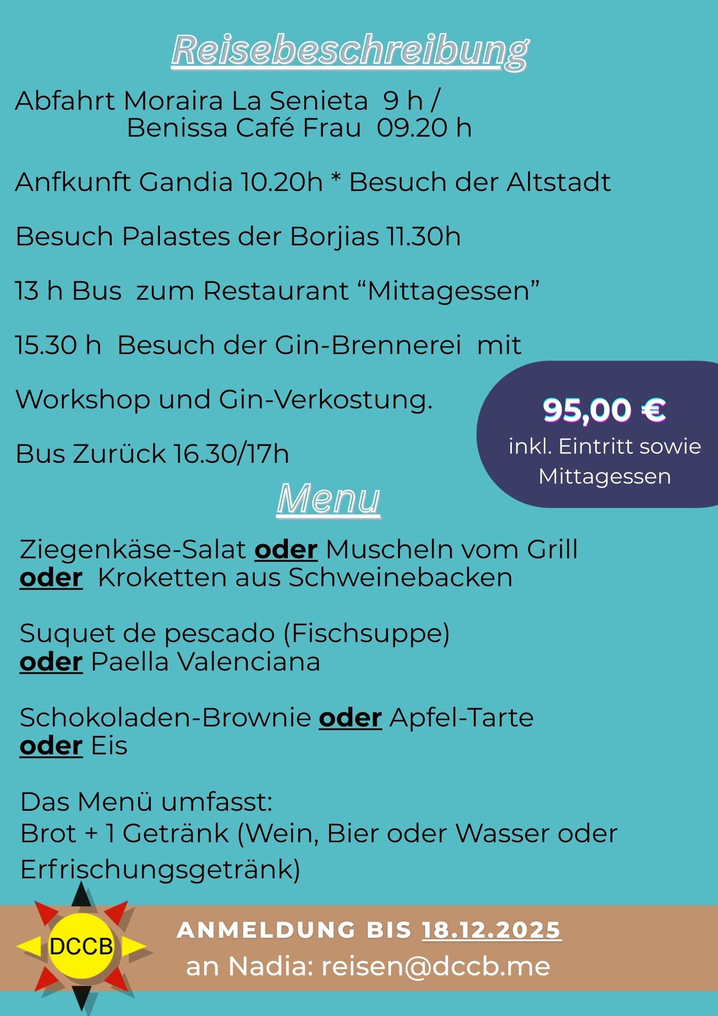 Tagesfahrt Gandia Januar 2026 Reisebeschreibung